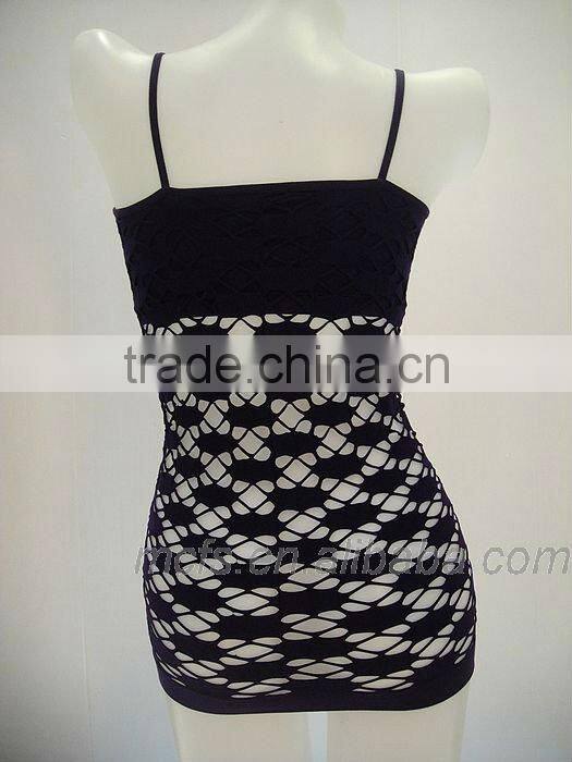 Straps hollow out elastic camisole sexy seamless women's underwear women