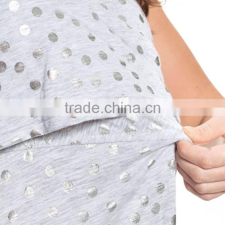 Wear Maternity Clothes Polka Dot Dress With Simple Ruffle Design And Breathable And Soft