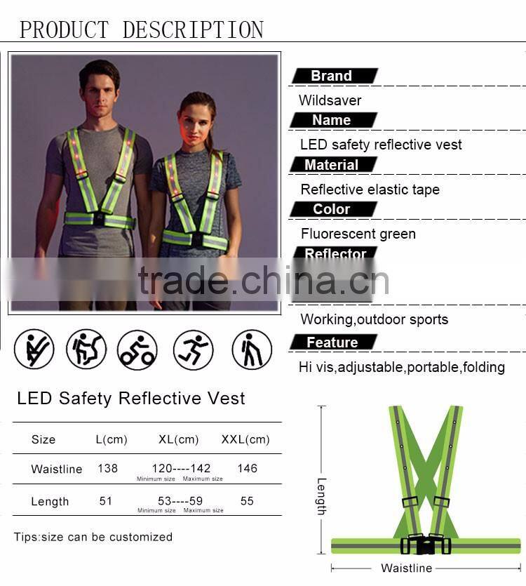 Alibaba China New Design Led Hi Visibility Vest safety dark night