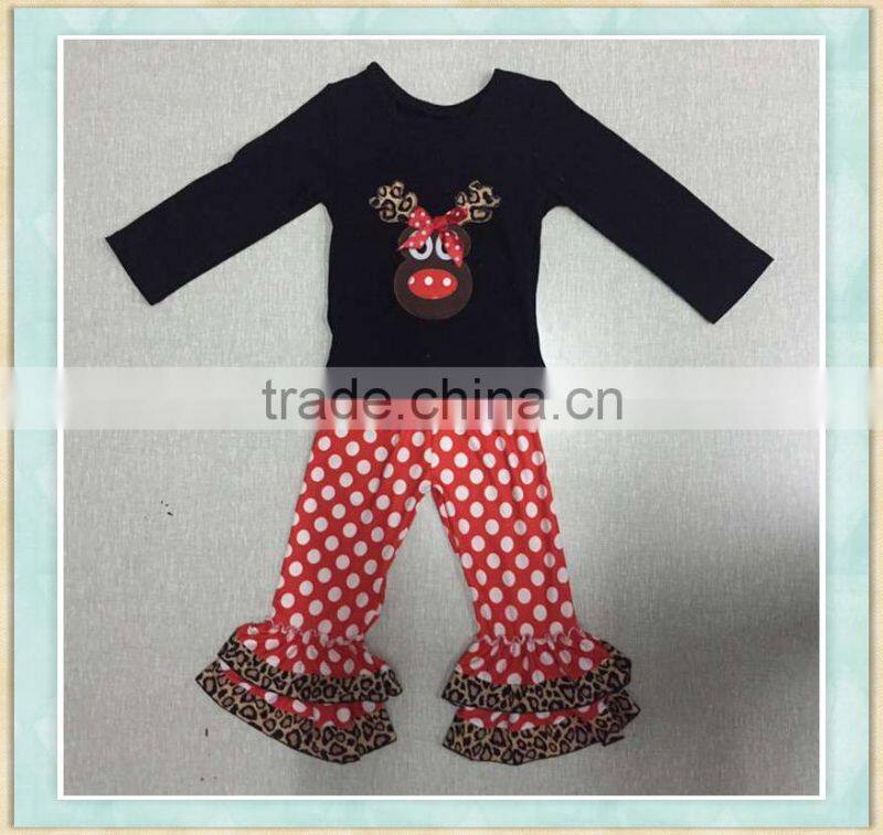 Baby wear bulk clothes write tops reindeer pants christmas wholesale fashion clothing 2017