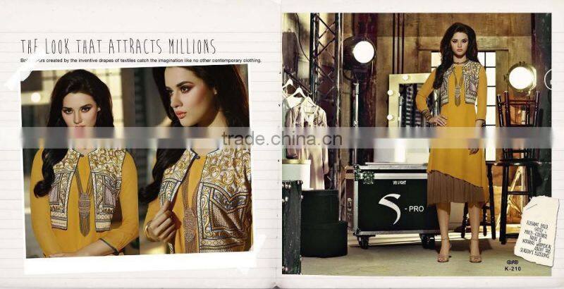 Grey color on embroidery design Bliss Charm Designer Kurtis