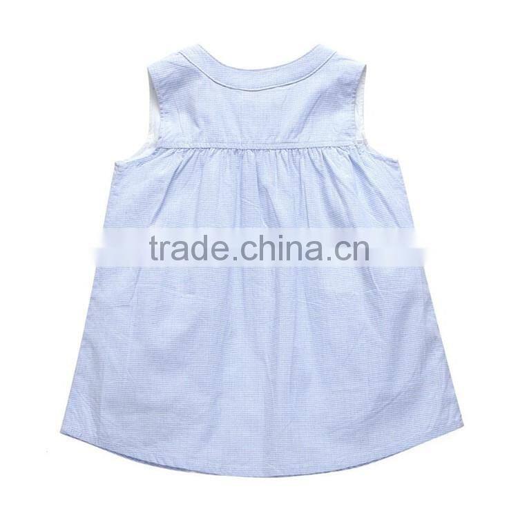 Frock design swing vest dresses pictures summer denim blue cotton baby dress girls