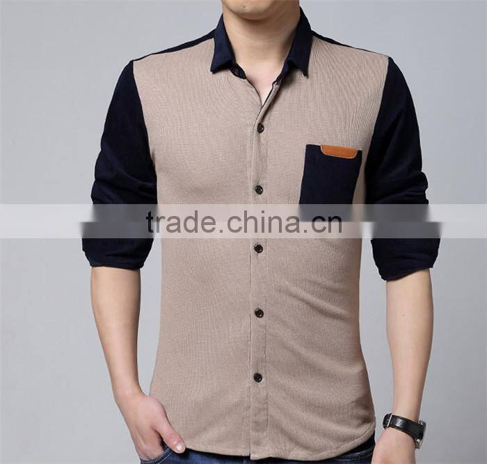 2017 New arrival stylish men corduroy slim fit casual Shirt