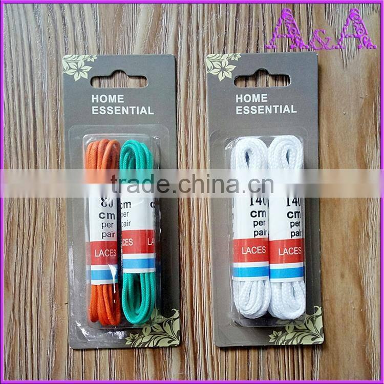 Jieli real flat leather shoe laces with metal aglets