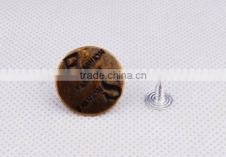 Fashionable Accessories Anti Copper Blazer Metal Buttons For Jeans
