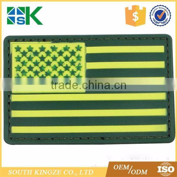 Excellent quality US logo national flag embossed PVC rubber patch