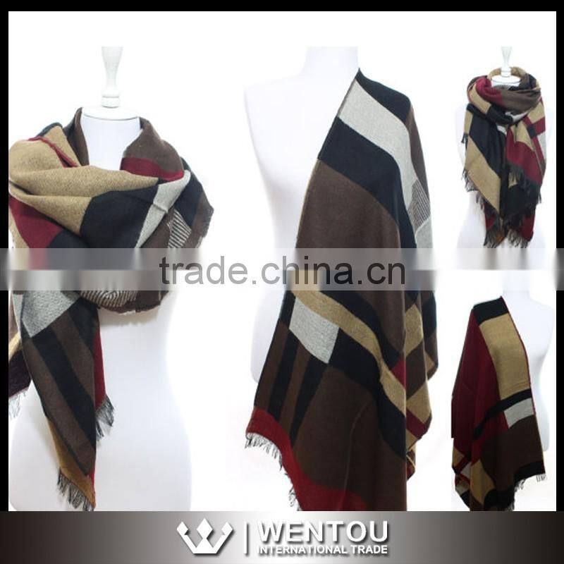 New Fashion Warm Soft Plaid Blanket Scarf