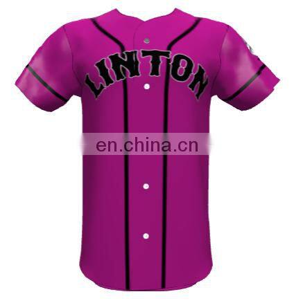 Latest new custom design sublimated button down baseball jerseys