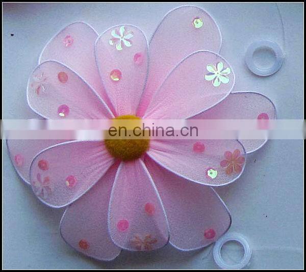 Big size double petal Ribbon silk flower curtain tiebacks