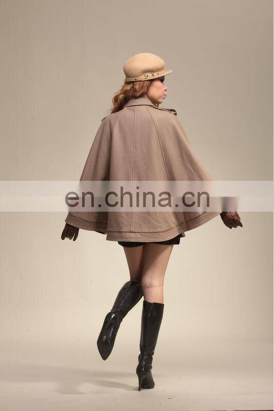 ladies mantle coat with big sleeve double breasted