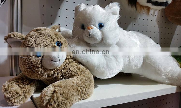 Wholesale cheap realike soft cat big eyes toy for baby sleeping