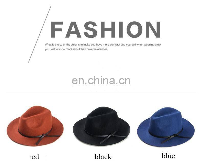 Wholesale Wool Felt Wide Brim Woman Fedora Hat