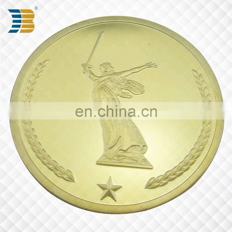 Russian custom gold plating engraving souvenir coin