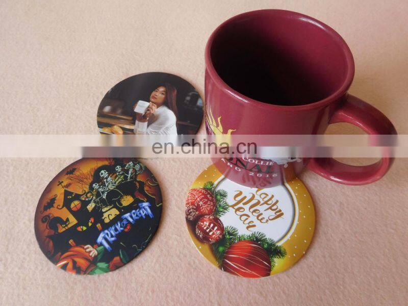 Full color printing drink beer silicone cup coaster set for promotion
