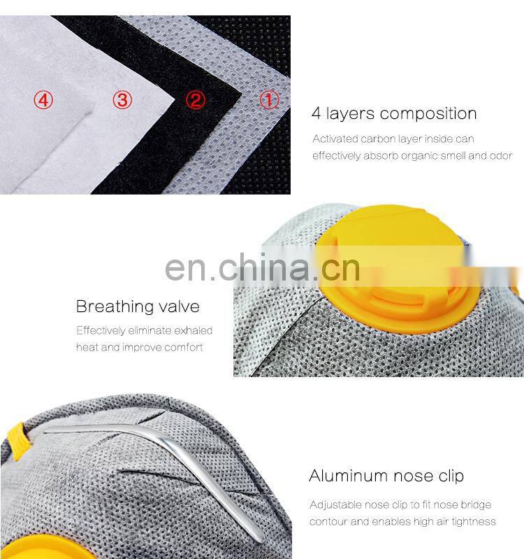 Fashion Anti N95 Activated Carbon Ffp3 Cup Valve Disposable Nonwoven pm2.5 Custom Printed Dust Mask