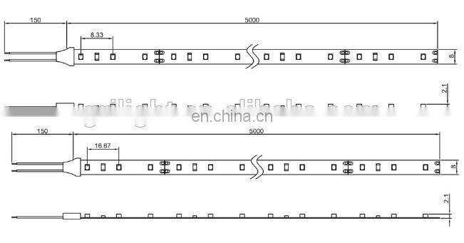 24vDC warm white and white 120leds per meter ul ce approved smd 2835 led light strips