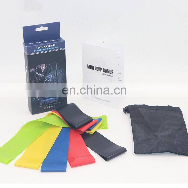 5 Level Fitness Yoga Elastic Resistance Bands Custom Exercise Band Loop