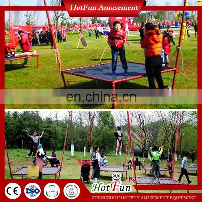 children adult bungee jumping trampoline equipment with timer for 4 players