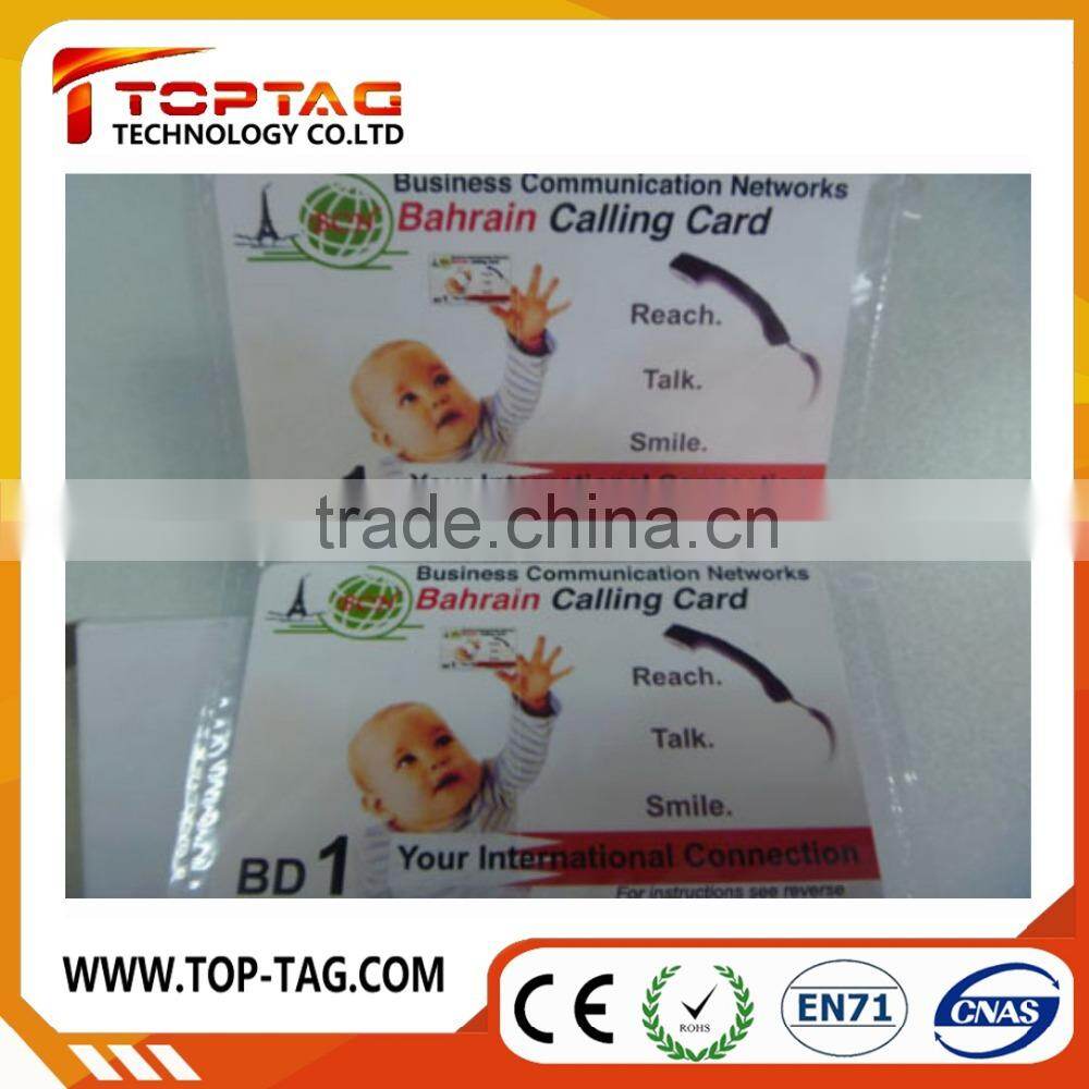 CR80 standard pvc scratch code recharge cards