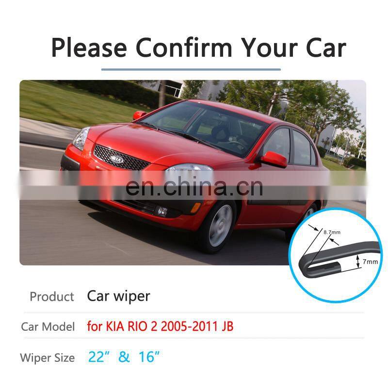 for KIA RIO 2 2005~2011 2006 2007 2008 JB Car Wiper Blades Car Accessories Stickers Front Windscreen Windshield Wipers Blade