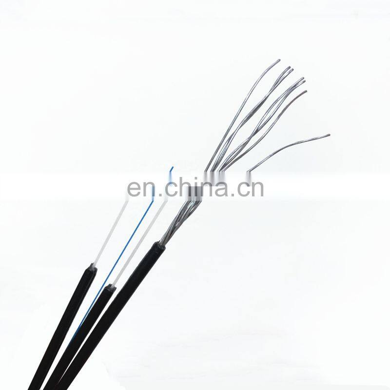 1core OFC FTTH Flat Type G.657A FRP Support Strand Wire 7x0.44mm FTTH Outdoor Drop Cable