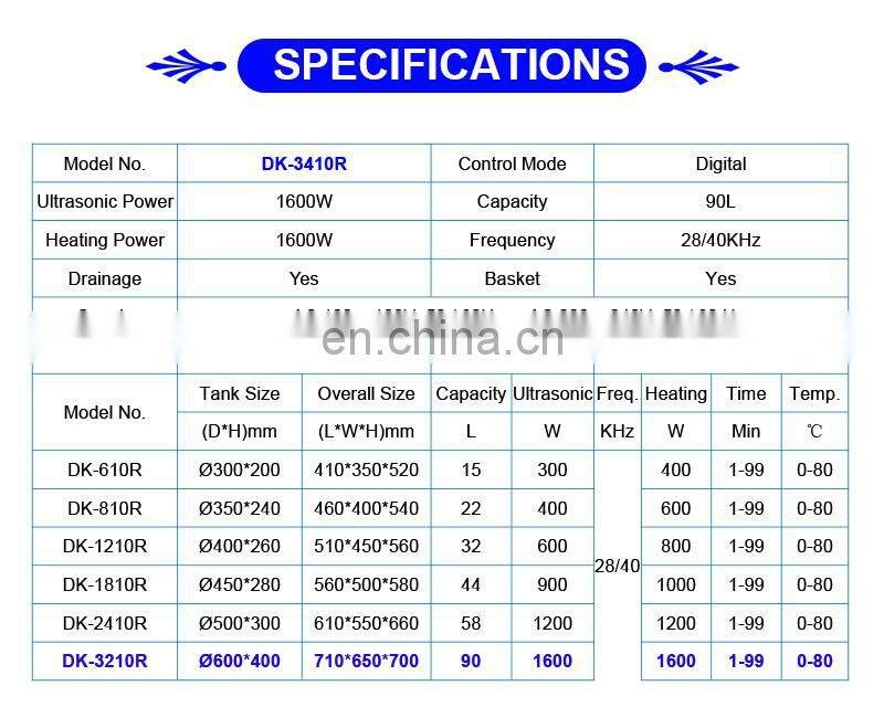 Large 90L Capacity Barrel Digital Controlled Cylinder Sieve Ultrasonic Cleaner