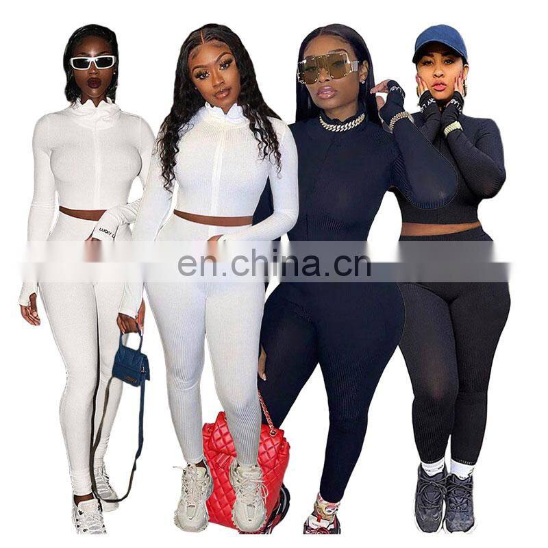 Manufacturer wholesale women's spring and summer new cardigan jacket + folded pants sexy slim 2-piece suit