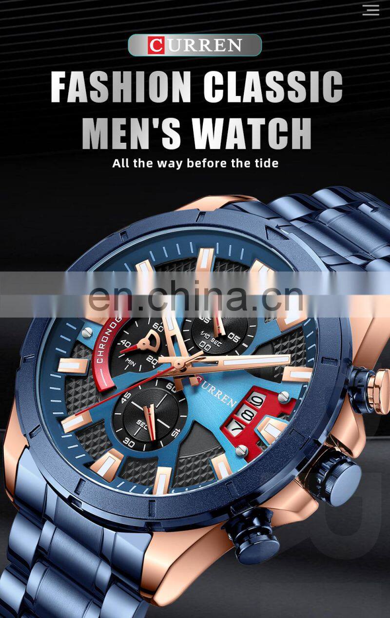 CURREN 8401 New Model Fashion Stainless Steel Men Quartz Watches Waterproof Men Wrist Watch