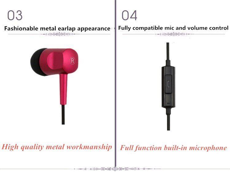 Dairle metal in-ear heavy bass earphone with universal volume control