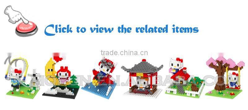 Mini Qute BOB 6 styles kawaii 3D hello kitty moon plastic kids figures diamond building blocks brick model educational toy