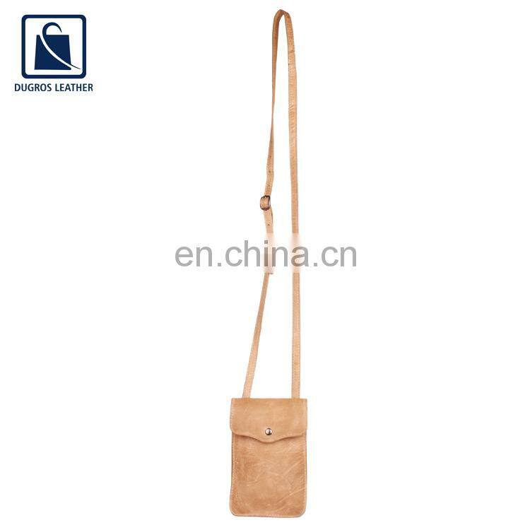 2022 New Arrival Unique Design Anthracite Fitting Swiss Cotton Lining Genuine Leather Phone Bag for Women