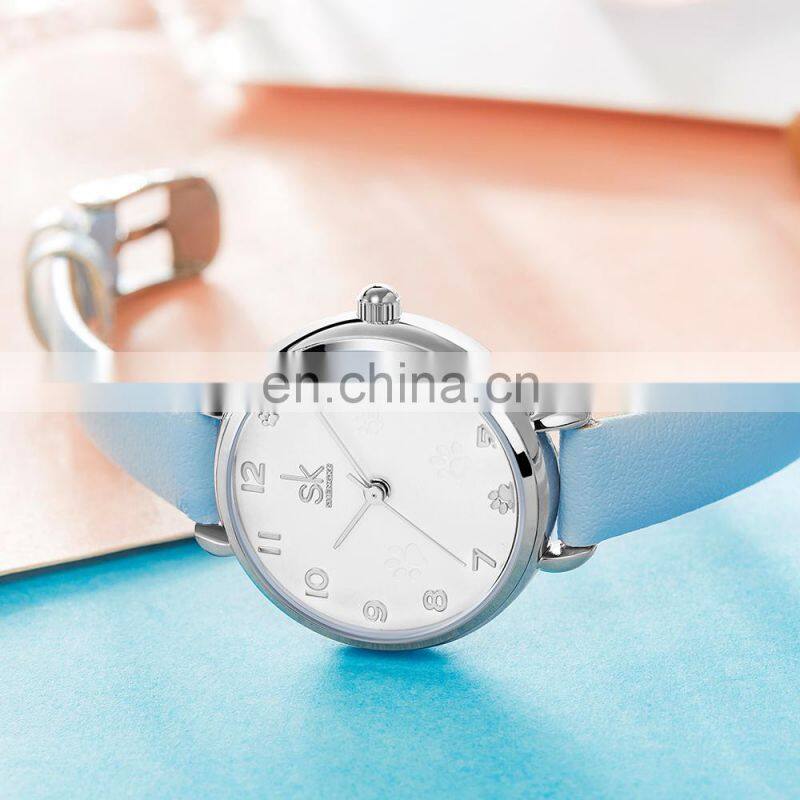 SHENGKE Pink Cute Girls Wristwatch K9025 Clear Arabic Number Dial Watches Ultra Band Kids Watch Chinese Factory Watch