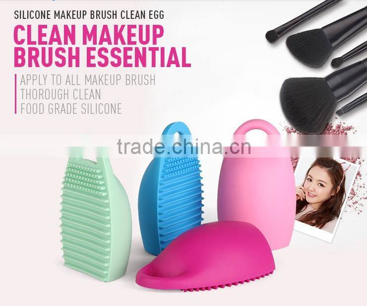 Egg Shaped Makeup Brush Cleaner Silicone Finger Scrubber Makeup Brush Cleaner