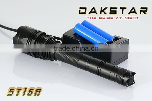 DAKSTAR ST16A 1010LM CREE XML T6 18650 High power Aluminum Police Emergency Rechargeable Camping LED Tactical Light