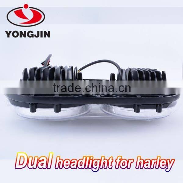 Harley street glide driving headlight cover double lens projector headlight