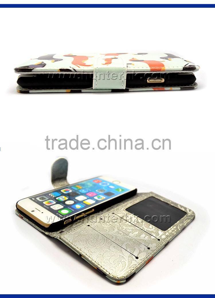 Dog Design Printed Leather Book Case For iPhone 6S
