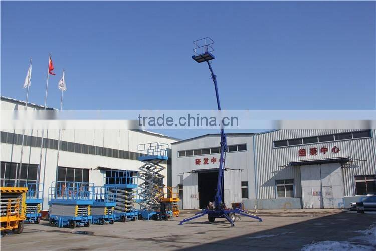 Movable 20m hydraulic cherry picker articulated boom lift