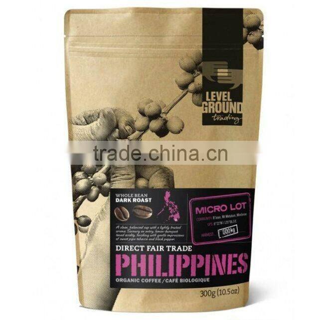 EXW price coffee bags / coffee bag with valve/ foil zipper stand up pouch