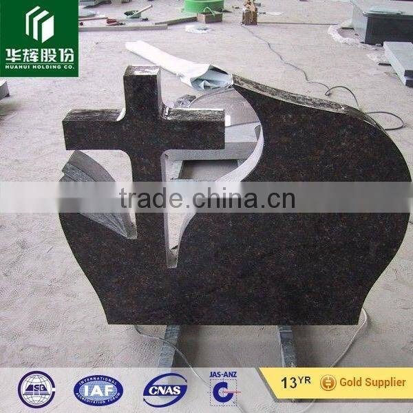 stone carving flower and crosscolor monument slab shanxi black absolut tombstone cheap granite