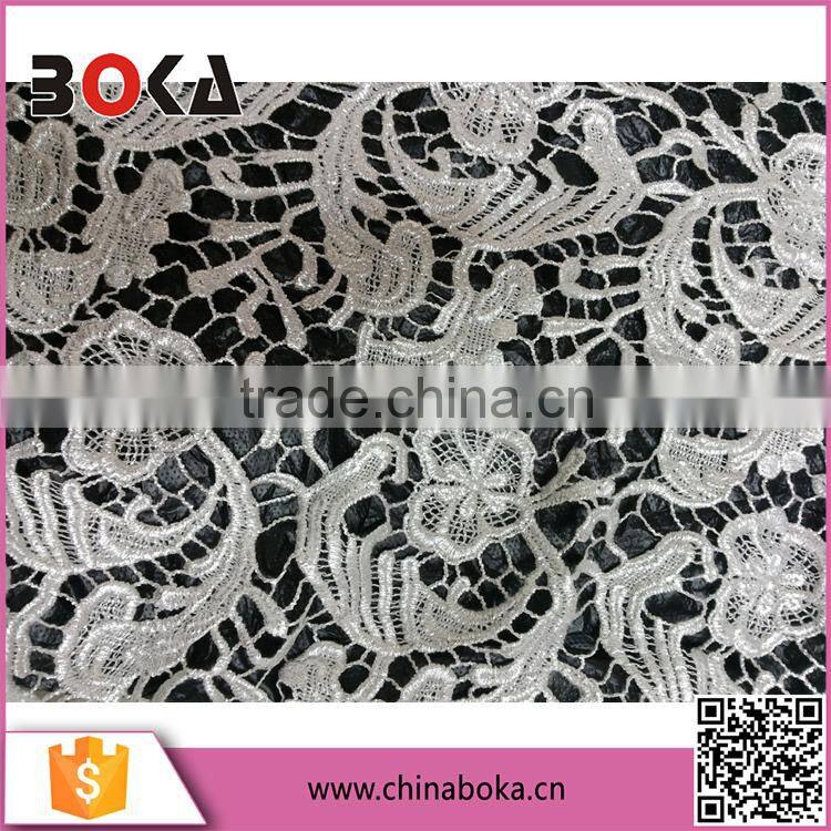 Nylon/Polyester Embroidery Lace Fabric
