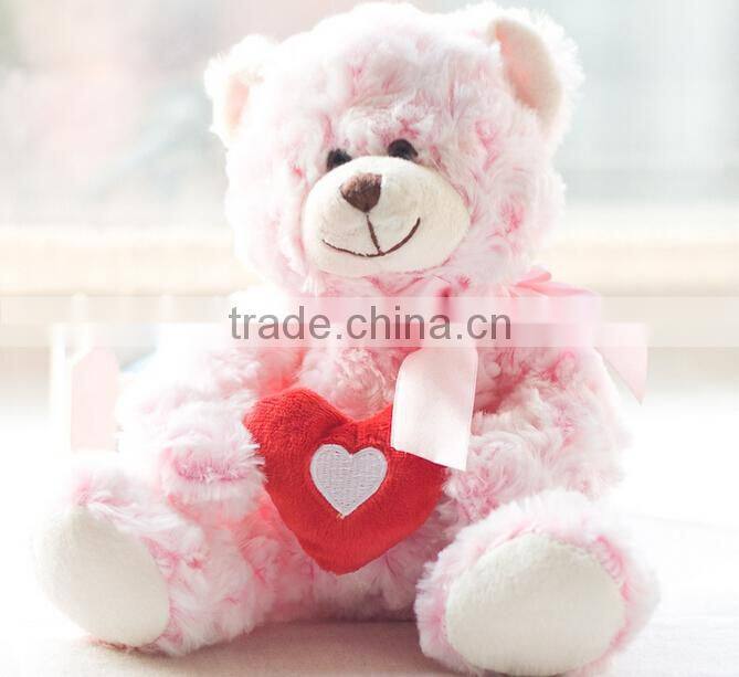 Cute Soft Plush Toy Teddy Bear with a Red Heart, Plush Teddy Bear WIth Red Heart