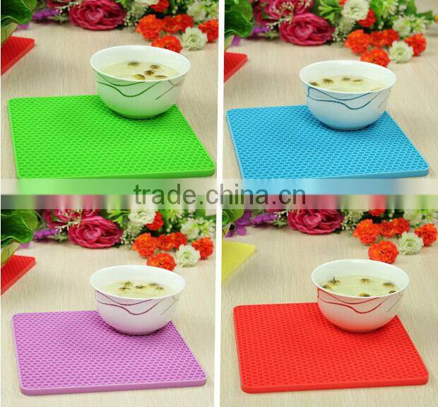 2015 Custom honeycomb shaped Silicone mat/kitchen silicon mats