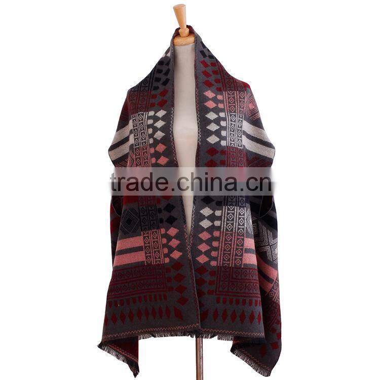 Winter Warm Fashion Ladies Cashmere Tartan Shawl Scarf Manufacturer