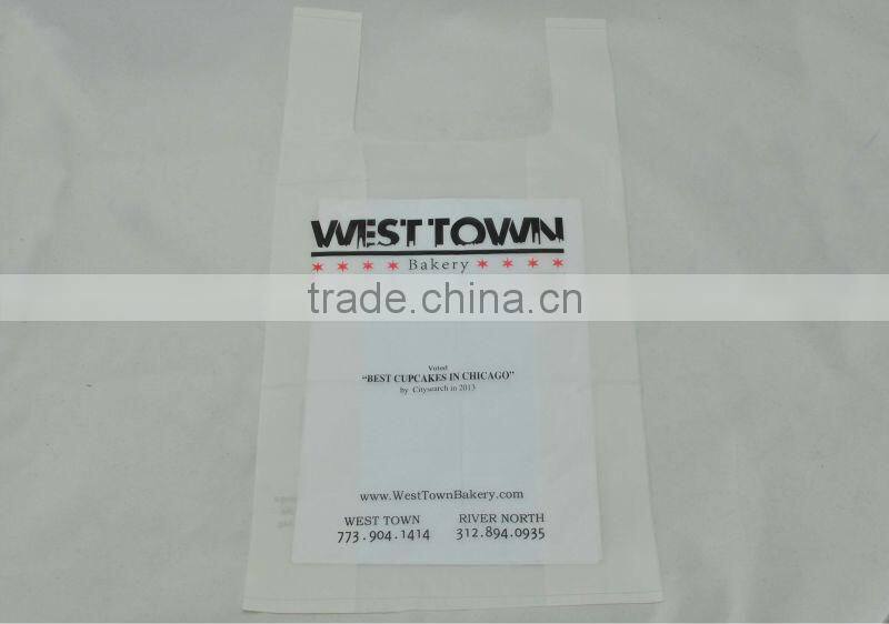 2014NEW white Biodegradable plastic T-shirt bag