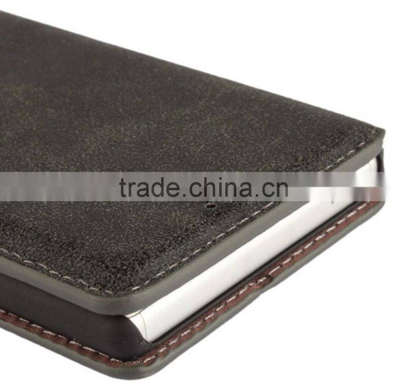 PU leather with magnet stand case Vintage Retro Dull Polish Folio Flip holder cover for Sony Xperia Z5