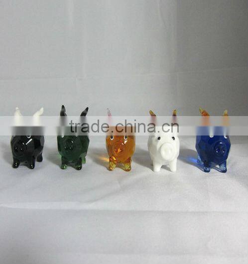 Pig Shaped Glass Gift,hand blown glass figurine animal