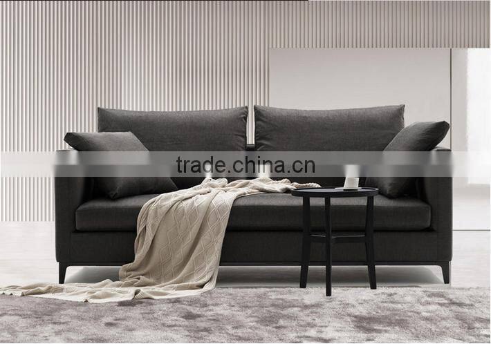 Modern elegant leather sofa set in black New design 2016