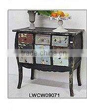 Side Storage Antique Wood Carved Cabinet