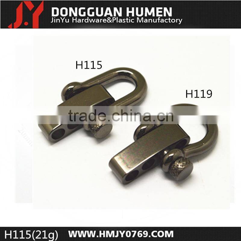 Metal alloy Bow Shackle adjustable with Knurled Pin