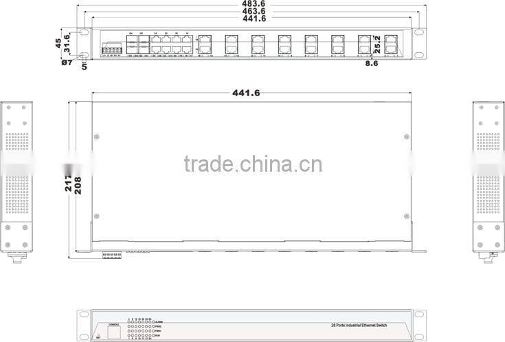 24 ports Managed Industrial Ethernet Switch with 4 Gigabit SFP Ports